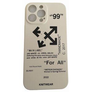 Off-White Meteor Shower iPhone Case - Cream & Black Arrow Logo - 13 Pro Max